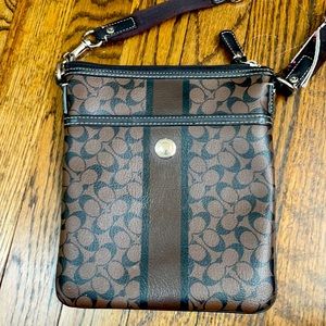 Coach Leather Crossbody Purse with cloth strap